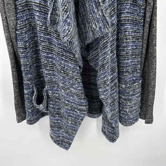 LUCKY BRAND *Flawed* Blue Gray Knit Wool Blend Open Cardigan Sweater Size Medium - Picture 5 of 9